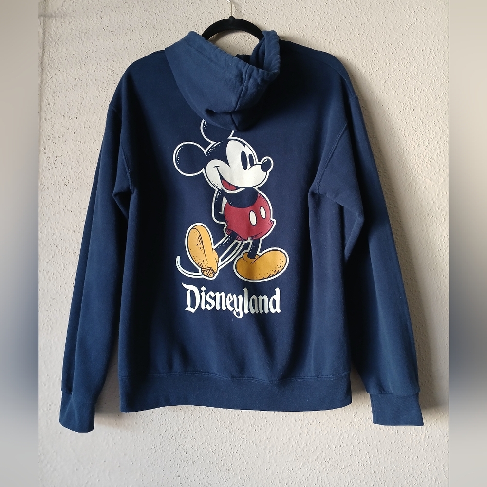 Disney Men's Navy Zip-Up Sweater with Mickey Design Size Medium